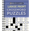 Brain Games - Large Print Crossword Puzzles (Purple)