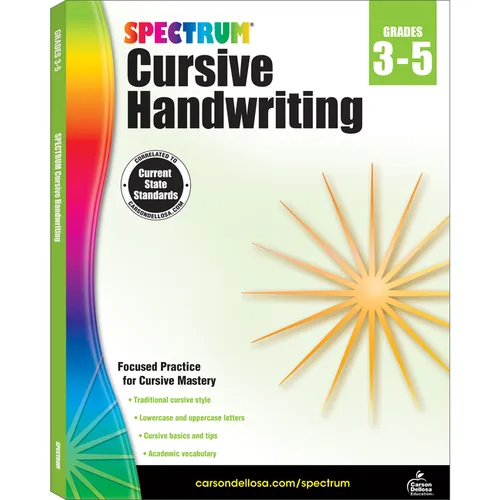 Spectrum Cursive Handwriting, Grades 3 - 5: Volume 108
