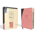 Niv, Premium Gift Bible, Leathersoft, Pink/Brown, Red Letter Edition, Indexed, Comfort Print