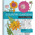 Color & Frame - Country Gardens (Adult Coloring Book)