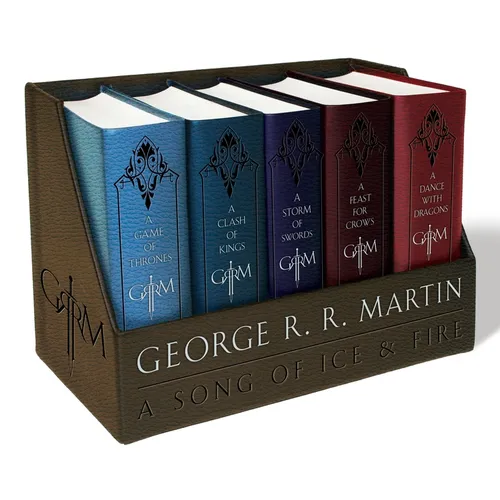 George R. R. Martin's a Game of Thrones Leather-Cloth Boxed Set (Song of Ice Andfire Series): A Game of Thrones, a Clash of Kings, a Storm of Swords,