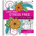 Large Print Easy Color & Frame - Stress Free: Adult Coloring Book with 31 Designs Flowers, Mandalas & Nature Perforated Pages, Spiral Bound Gift for A