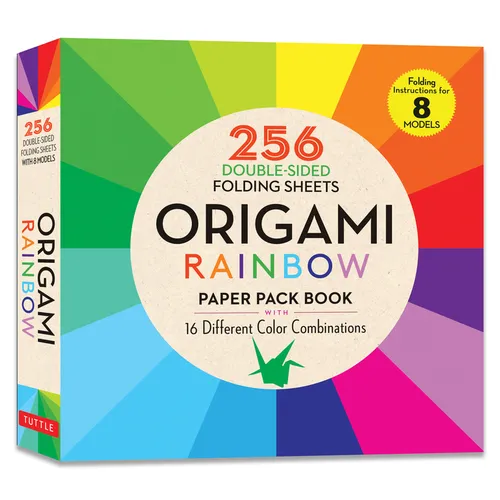 Origami Rainbow Paper Pack Book: 256 Double-Sided Folding Sheets (Includes Instructions for 8 Models)