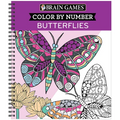 Brain Games - Color by Number: Butterflies - Stress-Free Adult Coloring Book with Tear-Out Pages Relaxing Activity for Paint by Number Lovers Gift for